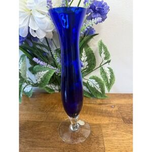Vintage Rubens Originals‎ Cobalt Blue Trumpet Vase – Made in Japan MCM Decor